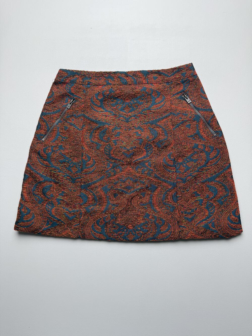 Hollister Skirt Juniors XS Multicolor Tweed A-Line Mini Zip Pockets Boho Lined